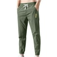 thumbnail image 1 of RYDCOT Men's Casual Pants Loose Fit Drawstring Elastic Waist Drawstring Lightweight Pant with Pocket Army Green, 1 of 6