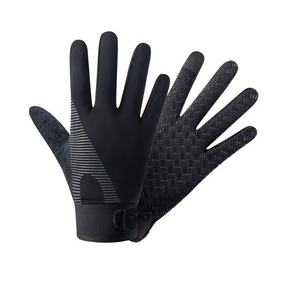 RYDCOT Men Women Compression Cycling Driving Gloves Summer Cool Ice Silk Stretchy Breathable Non-Slip Full Finger Gloves for Camping, Fishing, Running, Workout, Fitness, Mountain Bike