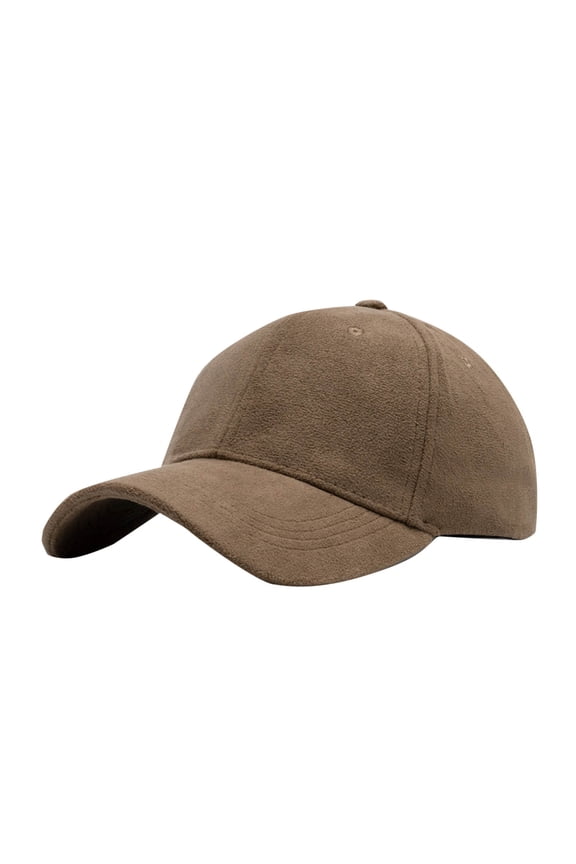 Men Women Vintage Faux Suede Leather Baseball Cap Classic Adjustable Plain Hat Fall Winter