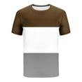 thumbnail image 1 of RYDCOT Men's 2 Piece Outfits Color Block Round Neck Short Sleeve T Shirt and Casual Shorts Set Brown XXXXXL(XXXXXL), 1 of 6