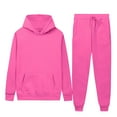 thumbnail image 1 of RYDCOT Men's 2 Piece Outfits Solid Color Hoodie Top with Drawstring Pants Hoodie Sweatshirt Tracksuit & Joggers Sweatpants Sweatsuit Set Hot Pink 8(L), 1 of 7