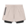 thumbnail image 1 of RYDCOT Men's 2 in 1 Running Shorts 3 in or 5 in Quick Dry Gym Athletic Workout Shorts for Men with Compression Liner and Pockets Beige, 1 of 5