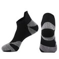 thumbnail image 1 of RYDCOT Men's Athletic Cushioned Color Blocked Nylon Socks Anti-blister Wicking Breathable Running Ankle Socks 1Pair Gray, 1 of 2