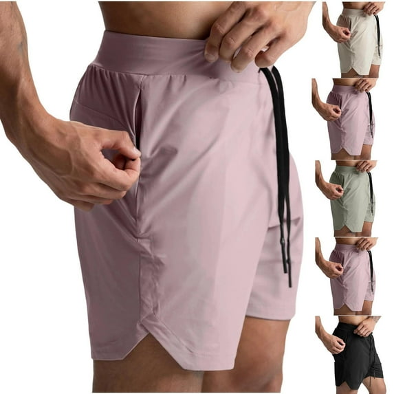 RYDCOT Men's Athletic Shorts Lightweight Thin Quick Dry Breathable Tight Running Shorts for Men Gym Workout Shorts Pink