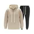 thumbnail image 1 of RYDCOT Men's Athletic Sports Casual 2 Piece Solid Color Tracksuit Hoodie Jogger Pants Sweatsuit Set Khaki, 1 of 3