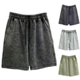 thumbnail image 1 of RYDCOT Men's Athletic Sweat Shorts Acid Washed Cotton Elastic Waist Drawstring Gym Workout Jogger Shorts with Pockets Navy, 1 of 5