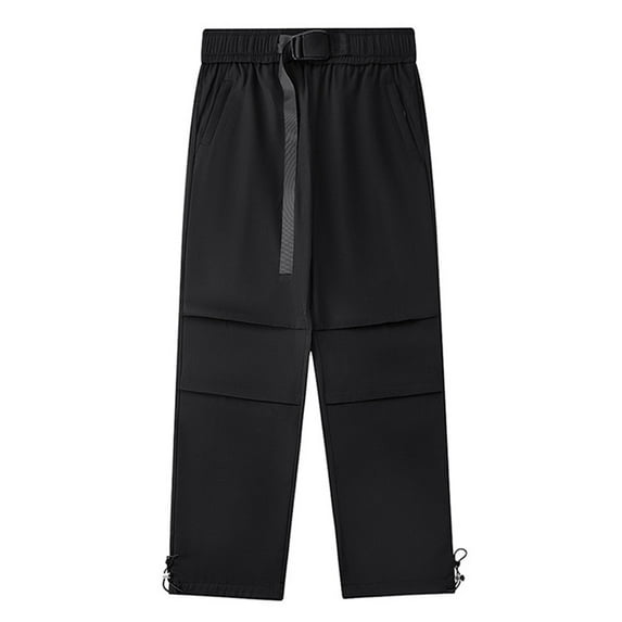 RYDCOT Men's Baggy Cargo Pants Trendy Casual Elastic Waist Parachute Pant Loose Fit Harem Joggers with Pockets for Streetwear Black