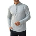 thumbnail image 1 of RYDCOT Men's Big and Tall Long Sleeve Henley T-Shirts M-5xl, Long Sleeve Pocket Oversized Tops Casual Soft Loose Basic Tees Gray, 1 of 4