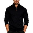 thumbnail image 1 of RYDCOT Men's Casual Slim Full Zip Thick Knitted Cardigan Sweaters with Pockets Black, 1 of 5