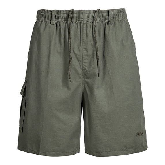 RYDCOT Men's Casual Stretch Twill Cargo Shorts Classic Drawstring Elastic Waist Summer Work Short with Multi Pockets Army Green
