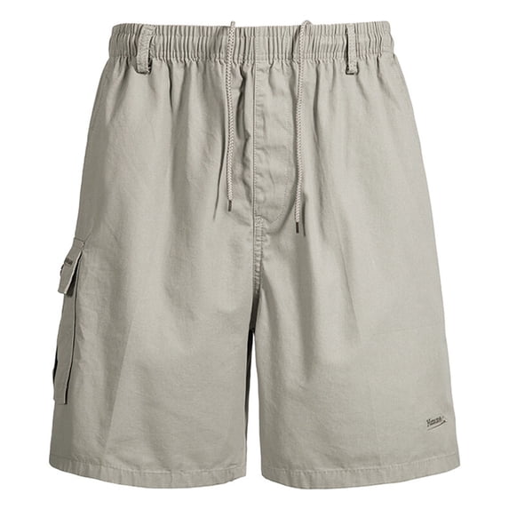 RYDCOT Men's Casual Stretch Twill Cargo Shorts Classic Drawstring Elastic Waist Summer Work Short with Multi Pockets Gray
