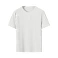 thumbnail image 1 of RYDCOT Men's Casual T-Shirts Short Sleeve Crew Neck Summer Shirt Textured Jacquard Tops White, 1 of 4
