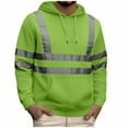 thumbnail image 1 of RYDCOT Men's Color Block High Visibility Safety Environmental Sanitation Reflective Strip Sweatshirt Long Sleeve Pullover Hooded Top with Pockets for Construction Work Fall Winter Green, 1 of 5