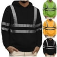 thumbnail image 1 of RYDCOT Men's Color Block High Visibility Safety Environmental Sanitation Reflective Strip Sweatshirt Long Sleeve Pullover Hooded Top with Pockets for Construction Work Fall Winter Yellow, 1 of 6
