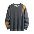 thumbnail image 1 of RYDCOT Men's Color Block Round Neck Long Sleeve Sweatshirt Casual Pullovers Cotton Sweatshirt Gray, 1 of 3