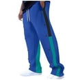 thumbnail image 1 of RYDCOT Men's Color Blocked Baggy Sweatpants Side Striped Track Pants Drawstring Waist Lounge Straight Leg Pants with Pockets Blue, 1 of 9