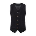 thumbnail image 1 of RYDCOT Men's Corduroy Dress Vest V-Neck Vintage Western Cowboy Waistcoat Sleeveless Jacket Slim Fit Casual Business Single-Breasted Suit Vests with Muti Pocket Black, 1 of 9