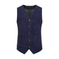 thumbnail image 1 of RYDCOT Men's Corduroy Dress Vest V-Neck Vintage Western Cowboy Waistcoat Sleeveless Jacket Slim Fit Casual Business Single-Breasted Suit Vests with Muti Pocket Navy, 1 of 8