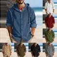 thumbnail image 1 of RYDCOT Men's Corduroy Shirt Jacket Quilted Lined Hoodies Winter Warm Cotton Coat Casual Button Down Jackets White, 1 of 9
