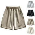 thumbnail image 1 of RYDCOT Men's Corduroy Shorts 5“/3“ Inseam Drawstring Elastic Waist Lightweight Casual Summer Beach Baggy Sweatshorts with Pockets Khaki, 1 of 8