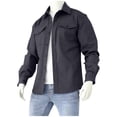 thumbnail image 1 of RYDCOT Men's Winter Solid Color Long Sleeved Lapel Workwear Coat Button Pure Cotton Shirt Jacket Dark Gray, 1 of 6