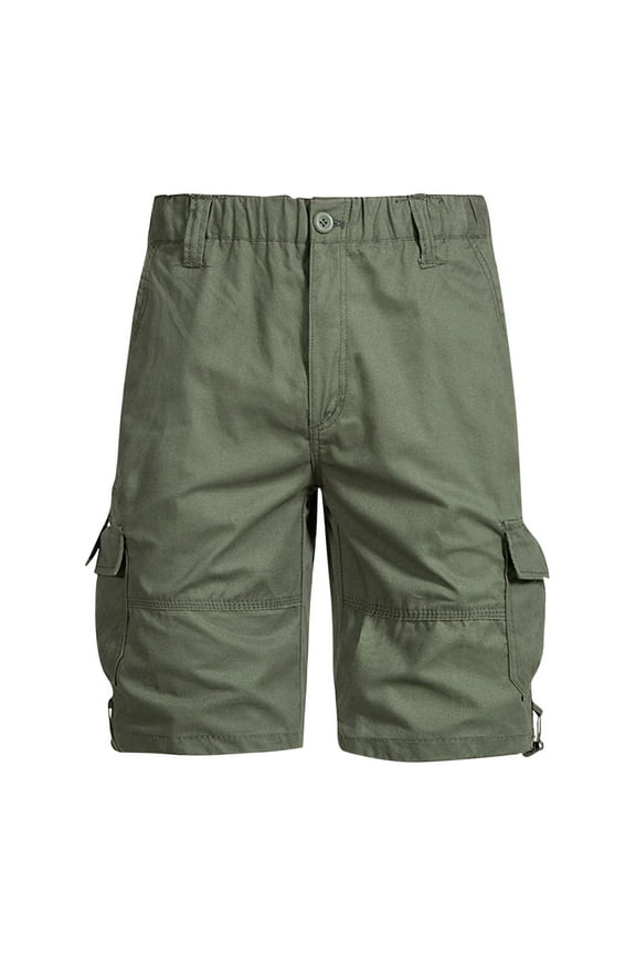 Men's Cotton Twill Cargo Shorts Classic Relaxed Fit- Reg and Big & Tall Sizes Army Green