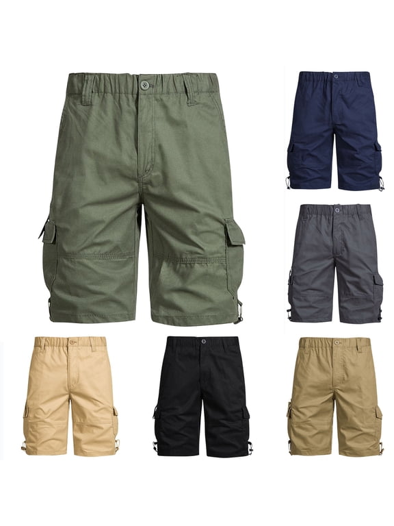 Men's Cotton Twill Cargo Shorts Classic Relaxed Fit- Reg and Big & Tall Sizes Navy