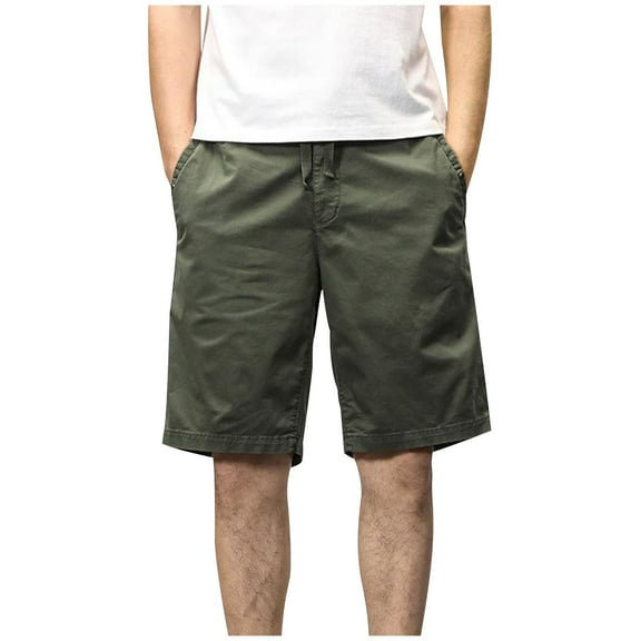 RYDCOT Men's Cotton Twill Cargo Shorts - Multi - Pocket, Lightweight & Durable, Ideal for Outdoor Activities Army Green