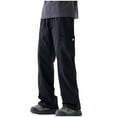thumbnail image 1 of RYDCOT Men's Elastic Waist Drawstring Cargo Pants,Casual Loose Fit Lightweight Workwear Pants Black, 1 of 8