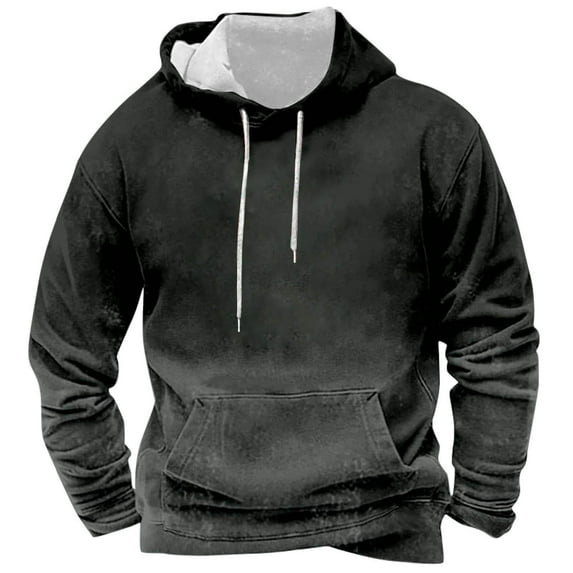 RYDCOT Men's Fashion Hoodies & Sweatshirts Big and Tall Head Cover Colour Gradient Motion Hooded Sweater Sweatshirts with Pocket 2024 Fall Winter Clearance