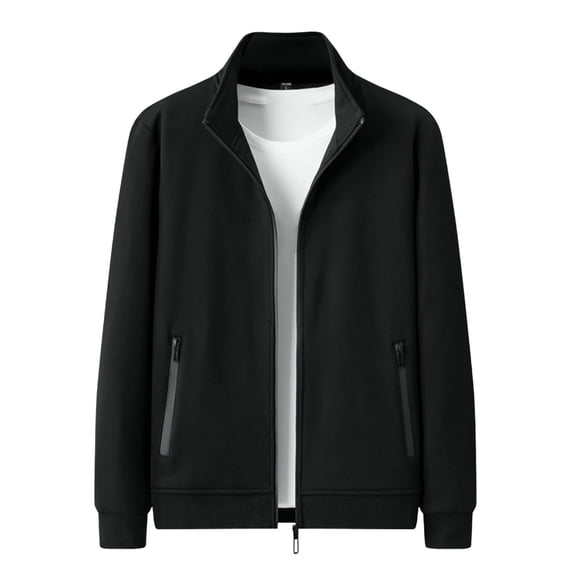 RYDCOT Men's Fleece Jackets Full Zip Lightweight Jacket Casual Soft Warm Coats with Zipper Pockets Black