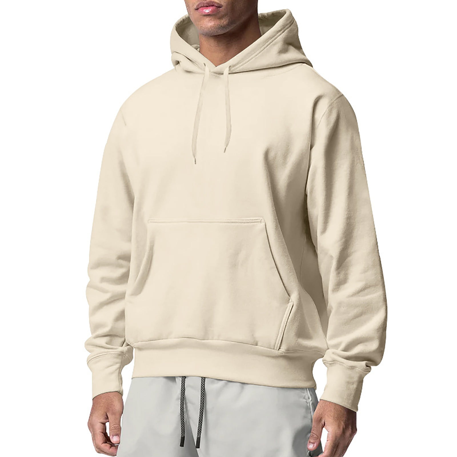 RYDCOT Men's Fleece Pullover Hoodie Long Sleeve Solid Color