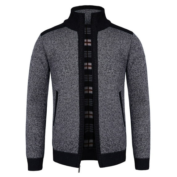 HWRETIE Men's Fleece Sweater Knitwear Warm Winter Pullover Casual Comfortable Thick Knit Top for Everyday Wear