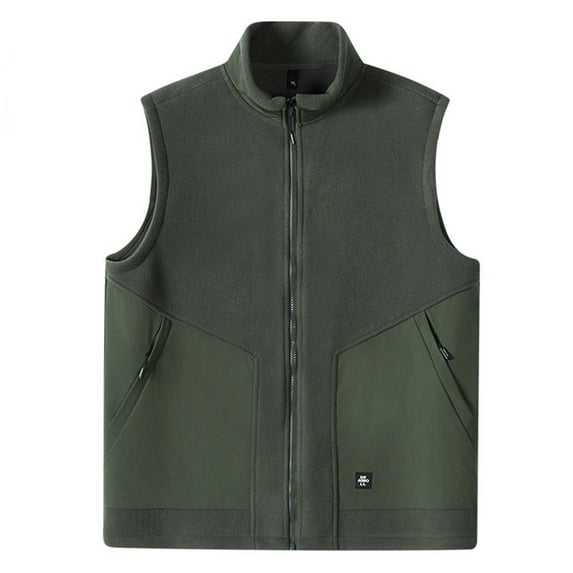 RYDCOT Men's Full-Zip Polar Fleece Vest Sleeveless Outerwear with Zipper Pockets Soft Warm Winter Jacket (Available in Big & Tall) M-5XL Army Green
