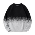 thumbnail image 1 of RYDCOT Men’s Gradient Knit Sweater – Loose Fit, Soft Wool Blend, Warm & Stylish for Fall Winter Black, 1 of 8
