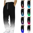 thumbnail image 1 of RYDCOT Men's Gradient Straight Leg Casual Stylish Outdoor Pants Elastic Waist Sweatpants Outdoor Pants Jogging Trousers with Pocket White, 1 of 5