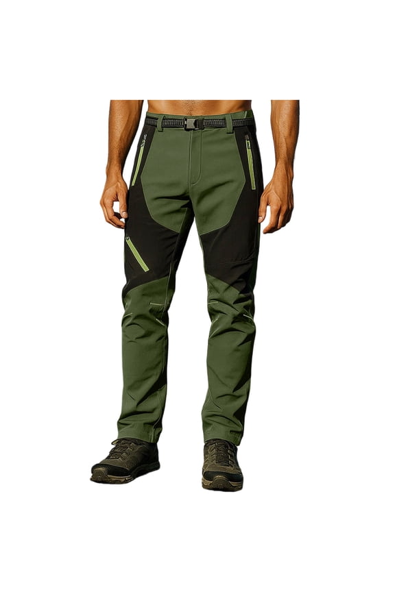 Men's Hiking Work Cargo Pants Quick-Dry Lightweight Stretch Waterproof Muti Pockets Outdoor Mountain Fishing Camping Pants Army Green