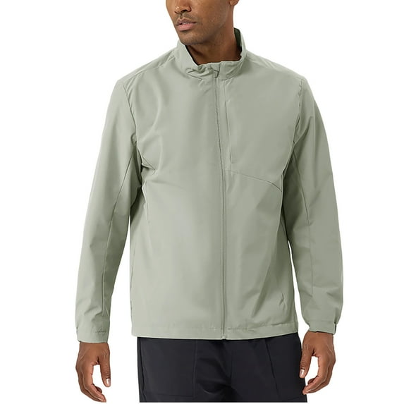 RYDCOT Men's Jacket Outdoor Solid Color Jacket Windproof and Waterproof Standing Collar Mountaineering Workwear Jacket Army Green