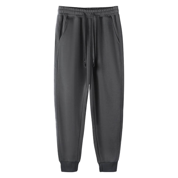 RYDCOT Men's Jersey Sweatpants, Cotton Drawstring Elastic Waist Lounge Pants with Pockets for Men Dark Gray