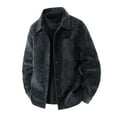 thumbnail image 1 of RYDCOT Men's Lightweight Jackets Full Zip up Coat Long Sleeved Lapel Collar Jacket Casual Jacket Black, 1 of 1