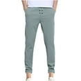 thumbnail image 1 of RYDCOT Men's Loose Sports Pants Casual Straight Leg Sweatpants Drawstring Elastic Waist Hiking Pants Mint Green, 1 of 5