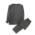 thumbnail image 1 of RYDCOT Men's Modal Pajama Set Long Sleeve Sleep Sets Sleepwear Loungewear Bottom Pants Soft Comfortable Sleeping Jammies Suit Dark Gray, 1 of 4