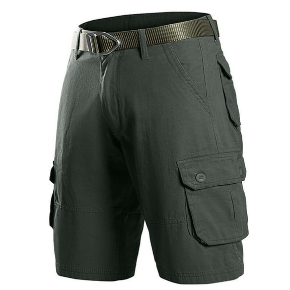 RYDCOT Men's Outdoor Solid Color Cargo Shorts Multi-Pocket Large Size Fashionable and Casual Sports Straight Leg Shorts Dark Gray 30(30)