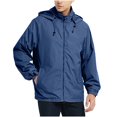 thumbnail image 1 of RYDCOT Men's Outdoor Solid Color Hooded Jacket Windproof , Cold Proof and Waterproof Mountaineering Workwear Jacket Dark Blue, 1 of 6