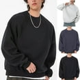 thumbnail image 1 of RYDCOT Men's Oversized Fleece Sweatshirt Long Sleeve Crewneck Casual Pullover Tops Solid Color Loose Fitting Sweatshirts Big & Tall 4XL Gray, 1 of 9