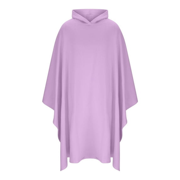 RYDCOT Men's Plush Solid Color Hooded Pullover , Long & Warm Suggies for Men Loose and Long Sleepwear Purple
