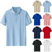 RYDCOT Men's Polo Shirts Short Sleeve Cotton Pique Golf Shirt Casual Collared Shirt Lightweight Soft and Breathable Work Shirts with 3 Buttons White