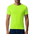 thumbnail image 1 of RYDCOT Men's Polyester T Shirt Short Sleeve Crewneck Casual Vintage T-Shirts Summer Mesh Fabric Pullover Tee Fluorescent Green XXL(XXL), 1 of 9