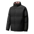 thumbnail image 1 of RYDCOT Men's Puffer Jacket Thickened Winter Wind Resistant Cotton Coat Warm Stand Collar Zip up Lightweight Quilted Down Jackets Ski Bubble Coat Black, 1 of 8