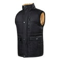thumbnail image 1 of RYDCOT Men's Puffer Vest Sherpa Lined Outdoor Full Zipper Padded Fleece Vest Outerwear Warm Sleeveless Men Winter Jackets Big and Tall Size M-5XL Black, 1 of 8